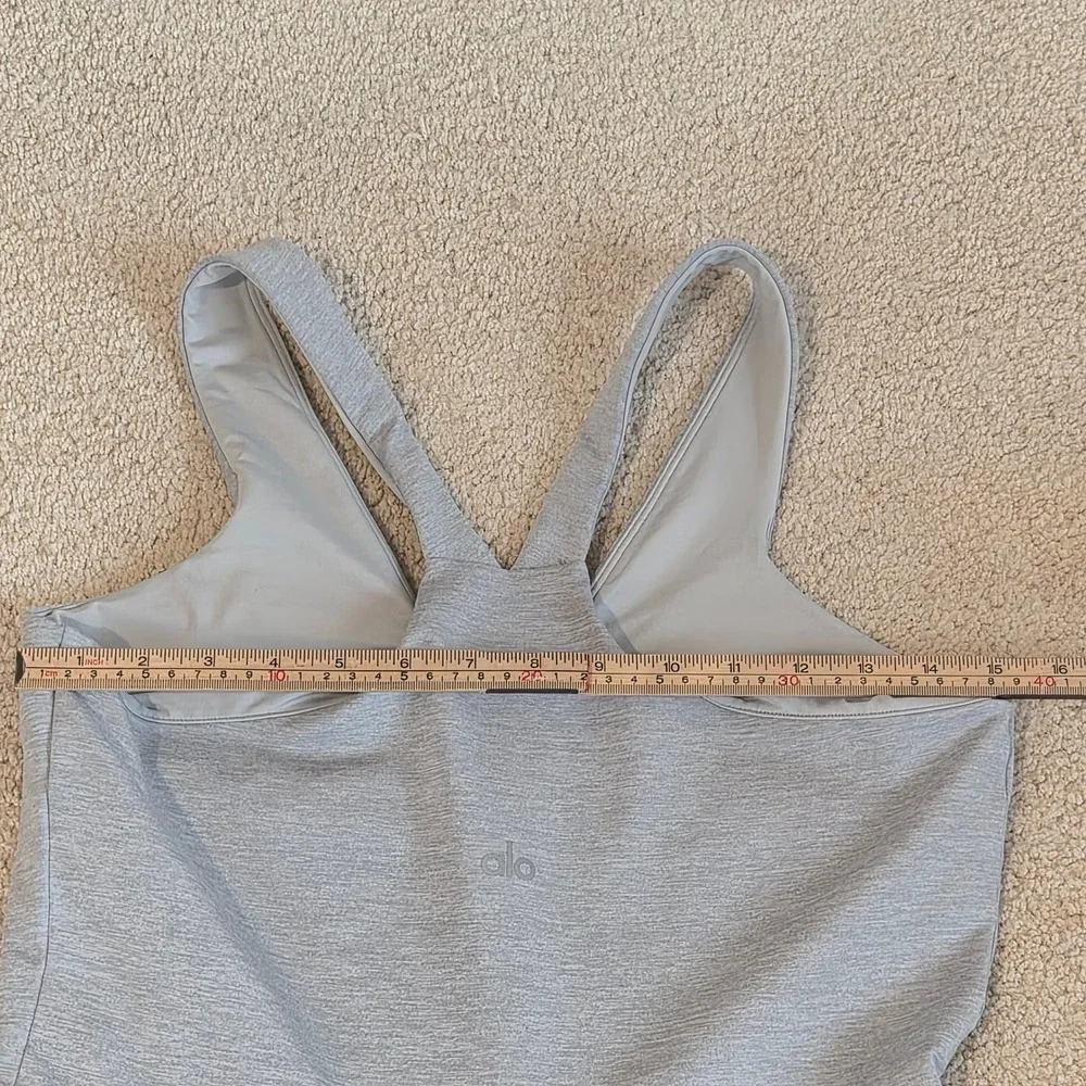 Alo Yoga Alosoft Courtside Tenniscore Dress Skort Grey V-Neck Activewear Large